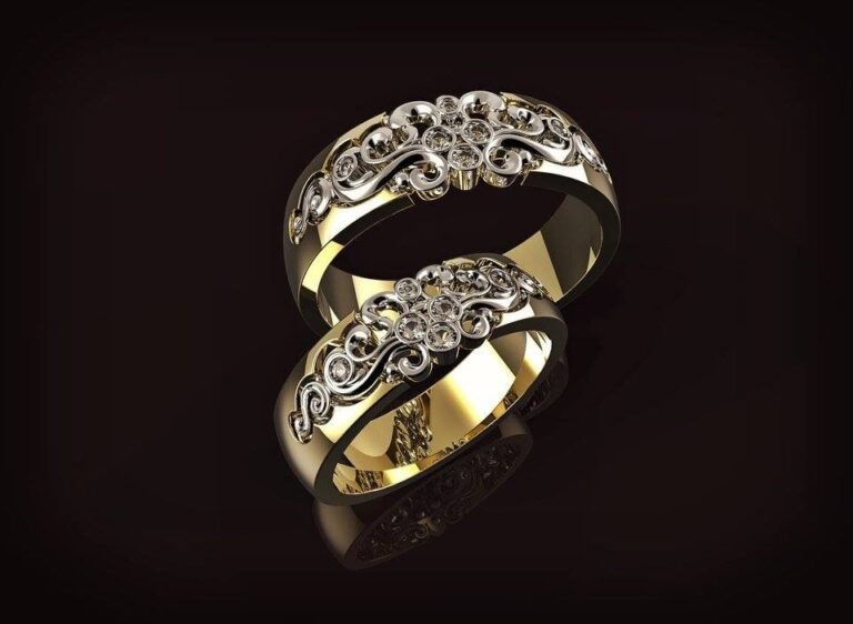 Facies modernaus stiliaus vestuviniai žiedai