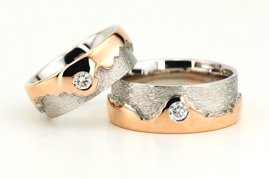 Hibernus modernaus stiliaus vestuviniai žiedai